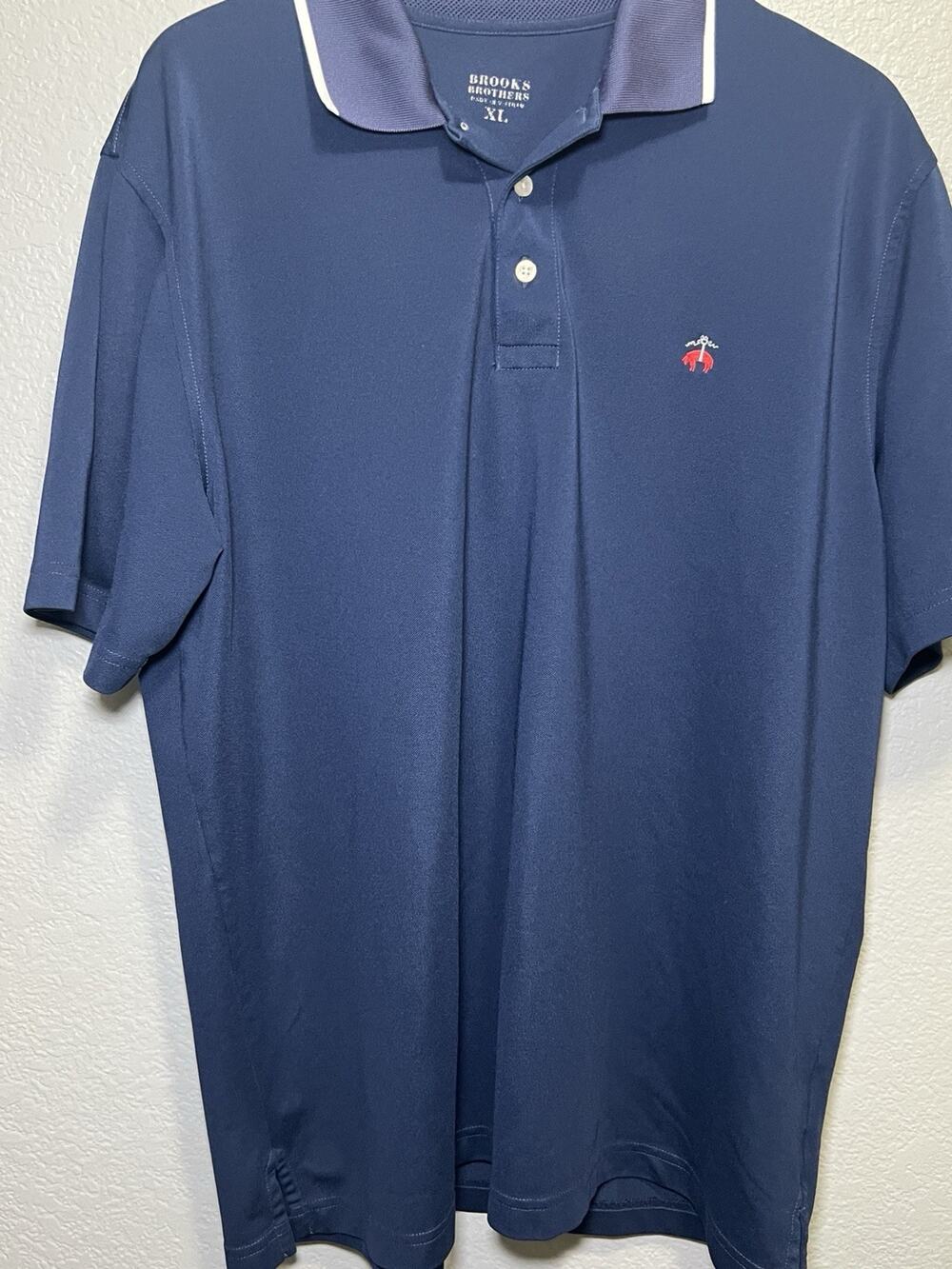 Brooks Brothers Performance Polo Shirt Men's XL Blue Short Sleeve Original Fit